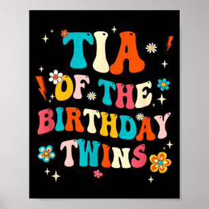 Tia Of The Birthday Twins Boys Girls Party Retro B Poster