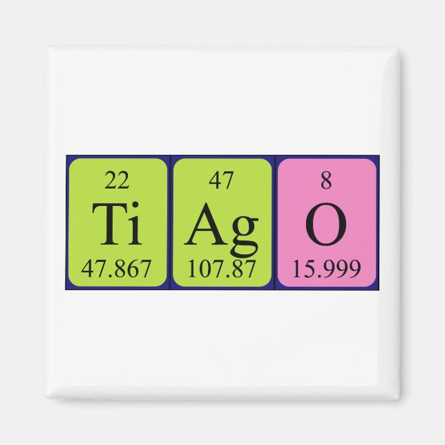 Tiago periodic table name magnet (Front)