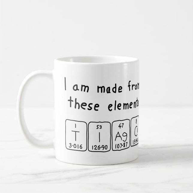 Tiago periodic table name mug (Left)