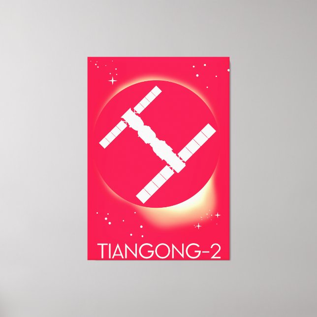 Tiangong-2 China space station space art. Canvas Print (Front)