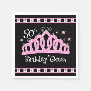 Tiara 50th Birthday Queen Napkin