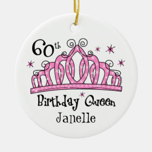 Tiara 60th Birthday Queen LT Ceramic Tree Decoration