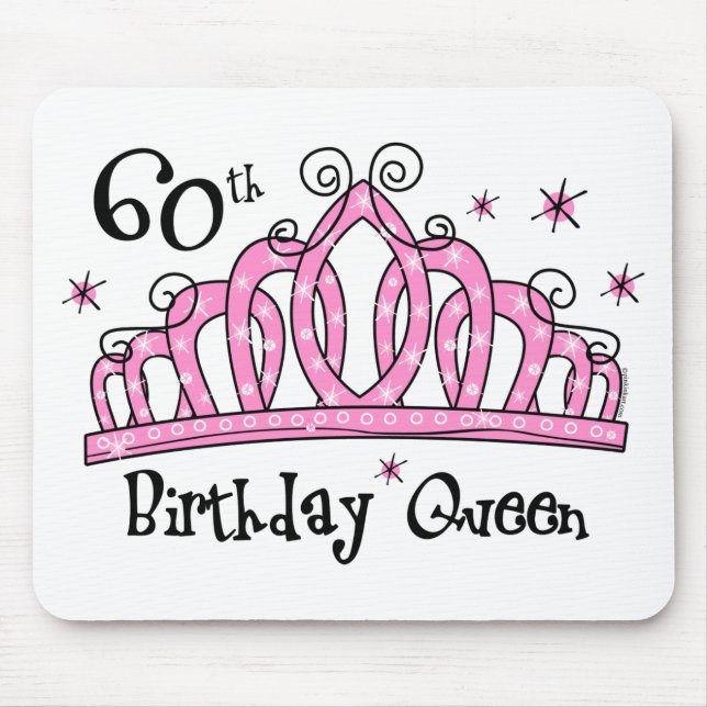 Tiara 60th Birthday Queen LT Mouse Mat (Front)