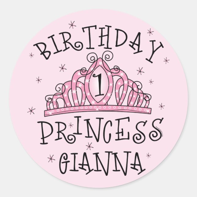 Tiara Birthday Princess Gianna Sticker (Front)