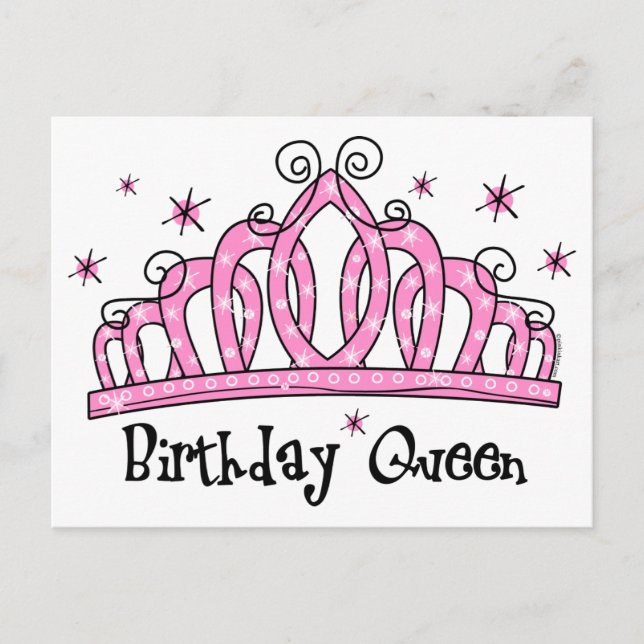 Tiara Birthday Queen Postcard (Front)