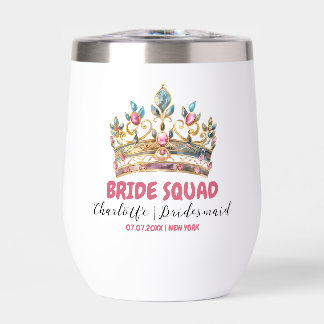 Tiara Bride Squad Bridesmaid Name Bachelorette