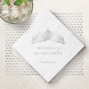 Tiara Crown Elegant Quinceanera Napkin