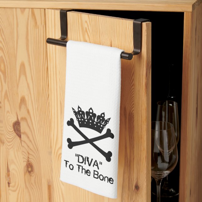 “Tiara “DIVA to the Bone”  Tea Towel (Thirds Fold)