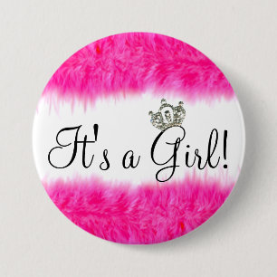 Tiara “It’s a Girl!” Baby Shower 7.5 Cm Round Badge