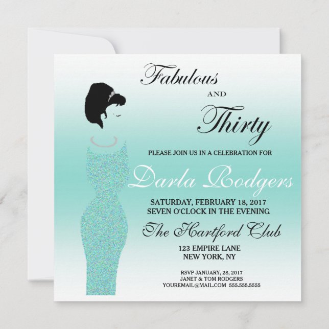 Tiara Party Fabulous And 30 30th Birthday Party Invitation (Back)
