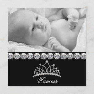 Tiara Princess Baby Birth Announcements