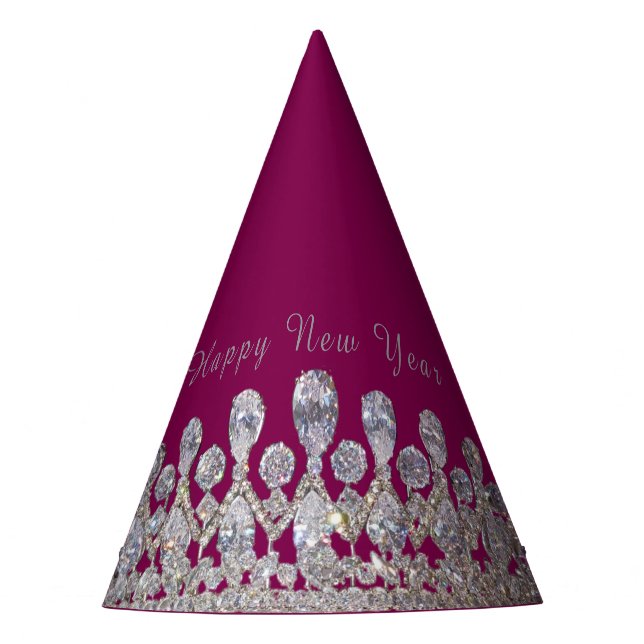 Tiara Print New Year Party Hat (Front)