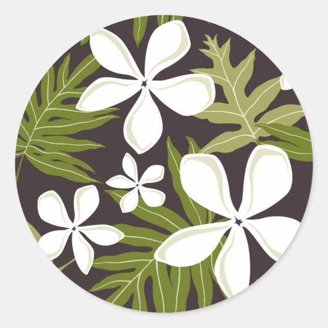 TIARE (OLIVE) CLASSIC ROUND STICKER (Front)
