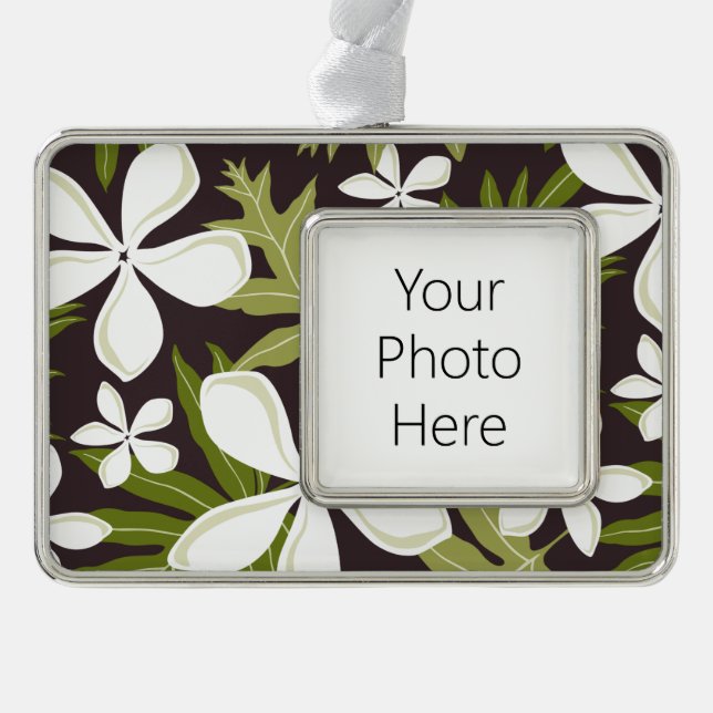 TIARE (OLIVE) SILVER PLATED FRAMED ORNAMENT (Front)