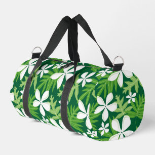 TIARE PATTERN IN GREEN DUFFLE BAG