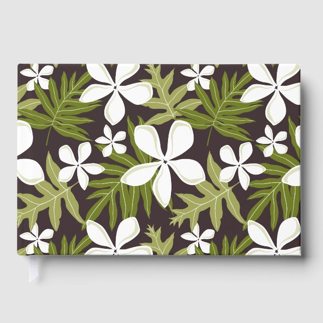 TIARE PATTERN IN OLIVE GUEST BOOK (Front)