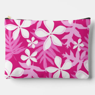 TIARE PATTERN IN PINK ACCESSORY POUCH