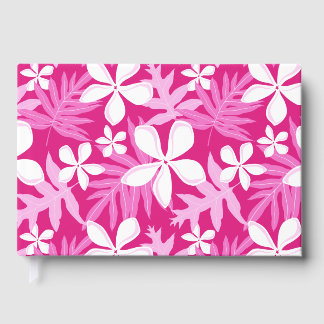 TIARE PATTERN IN PINK GUEST BOOK