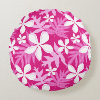 TIARE PATTERN IN PINK ROUND CUSHION