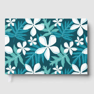 TIARE PATTERN IN TEAL GUEST BOOK