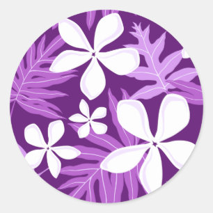 TIARE (PURPLE) CLASSIC ROUND STICKER