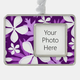 TIARE (PURPLE) SILVER PLATED FRAMED ORNAMENT