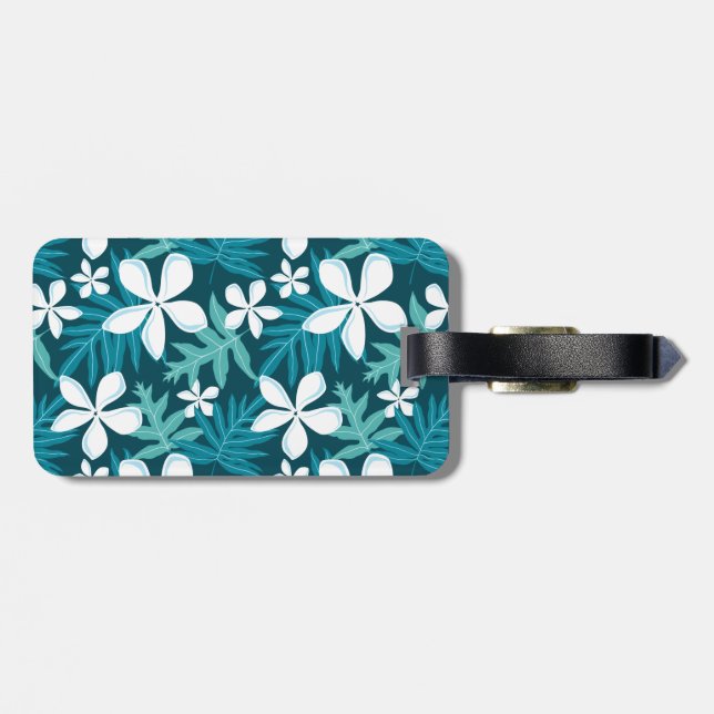 TIARE (TEAL) LUGGAGE TAG (Back Horizontal)
