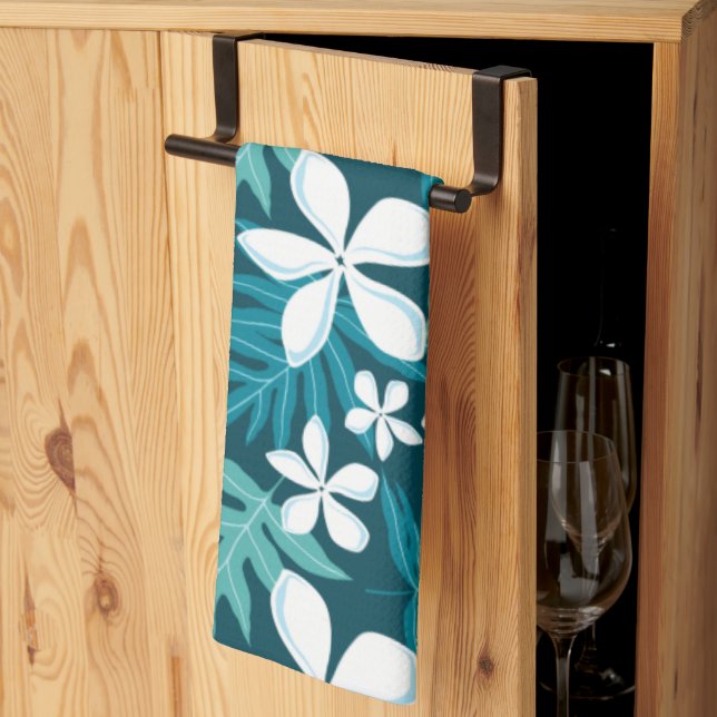 TIARE (TEAL) TEA TOWEL (Thirds Fold)