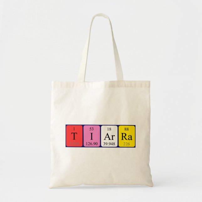 Tiarra periodic table name tote bag (Front)