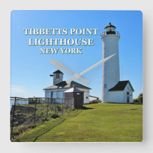 Tibbetts Point Lighthouse, New York Square Wall Clock
