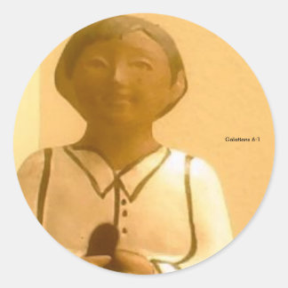 Tibbs Omalay  Galatians 6:1 Classic Round Sticker