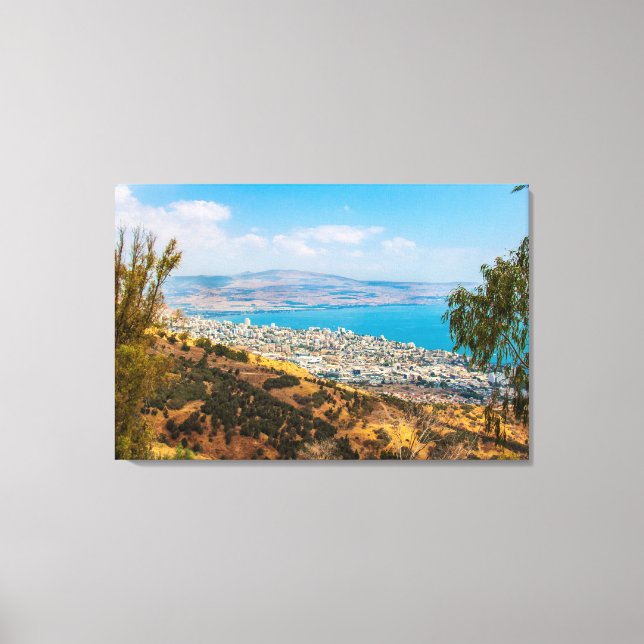 Tiberias Northern Israel View From Swiss Forest Ca Canvas Print (Front)