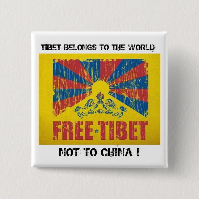 TIBET BELONGS TO THE WORLD Button (Front)