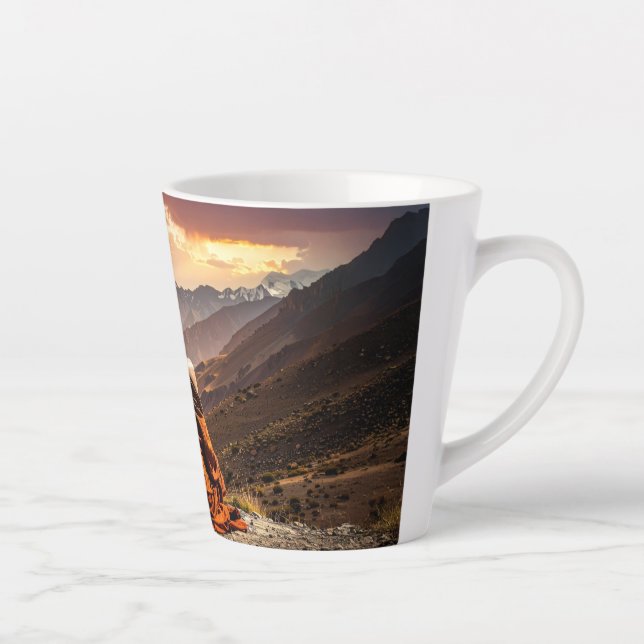 TIbet - Buddhism - Meditation Latte Mug (Right)
