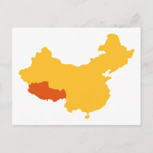 Tibet China map Postcard