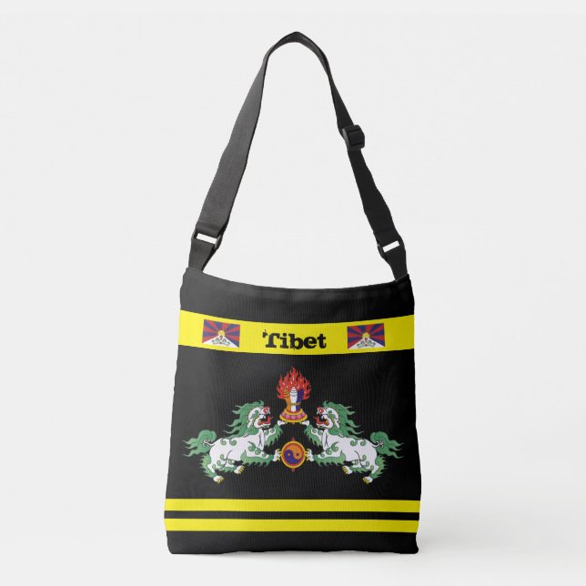 Tibet fashion & Tibetan Flag, Himalayas Crossbody Bag (Front)