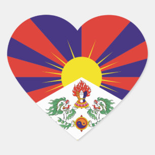 tibet flag heart sticker