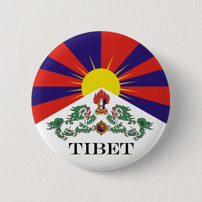 Tibet flag - Snow Lion Flag 6 Cm Round Badge (Front)