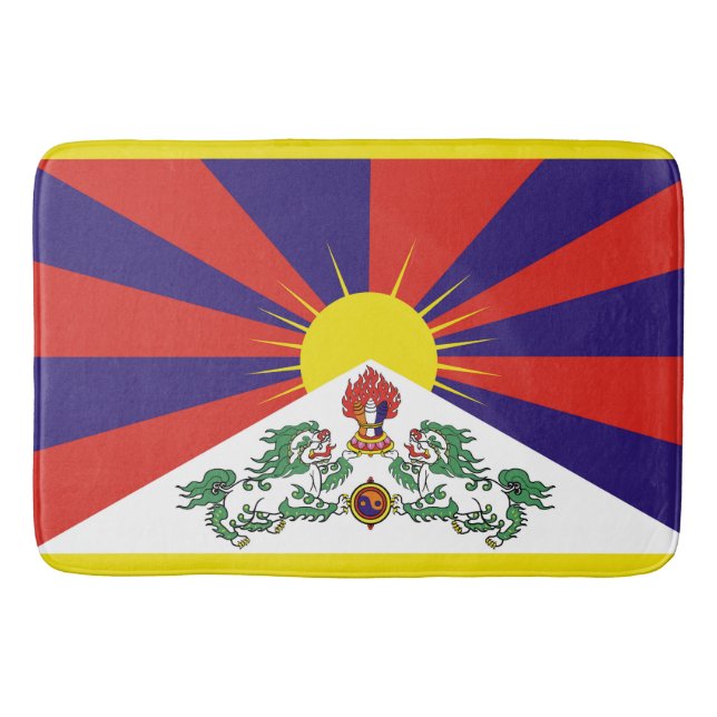 Tibet flag - Snow Lion Flag Bath Mat (Front)