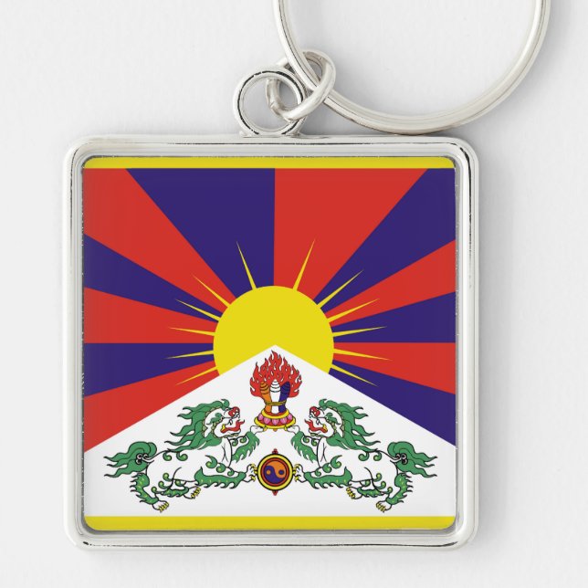 Tibet flag - Snow Lion Flag Key Ring (Front)