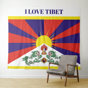 Tibet flag - Snow Lion Flag Tapestry