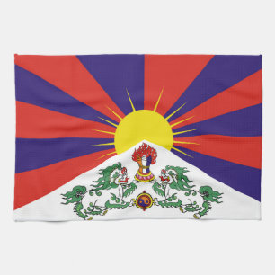 Tibet flag - Snow Lion Flag Tea Towel