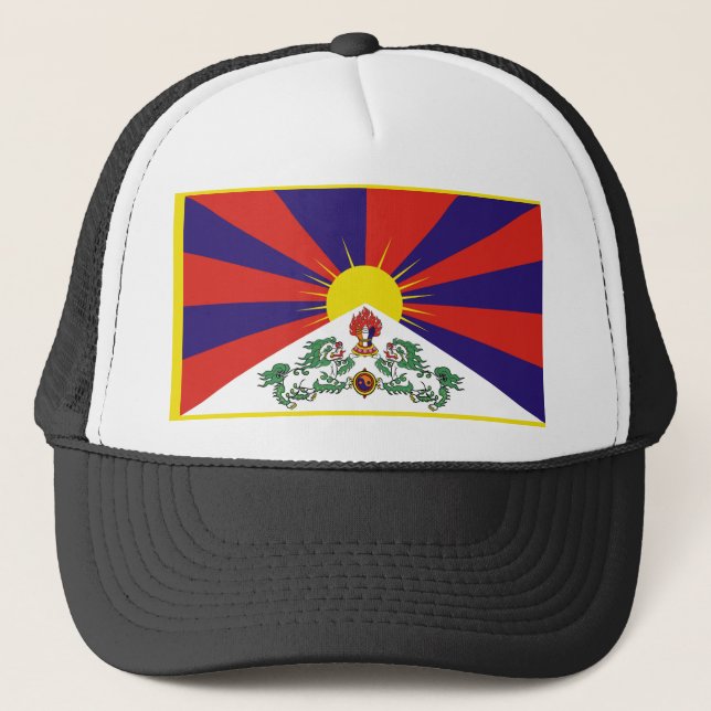 Tibet flag - Snow Lion Flag Trucker Hat (Front)