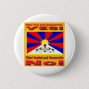 Tibet free and democratic 6 cm round badge