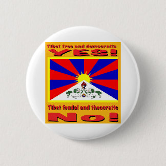 Tibet free and democratic 6 cm round badge