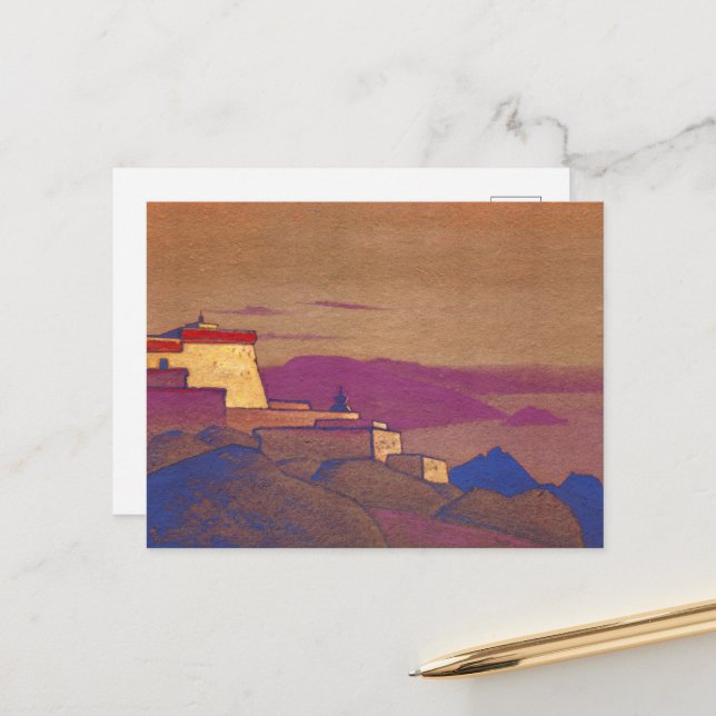 Tibet, Gelugpa Monastery by Nicholas Roerich Postcard (Front/Back In Situ)