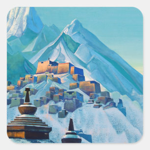 “Tibet Himalayas” by Nicholas Roerich Square Sticker