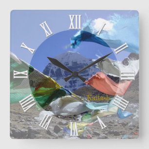 Tibet, Holy Mountain Kailash, Himalayas, Buddhism Square Wall Clock
