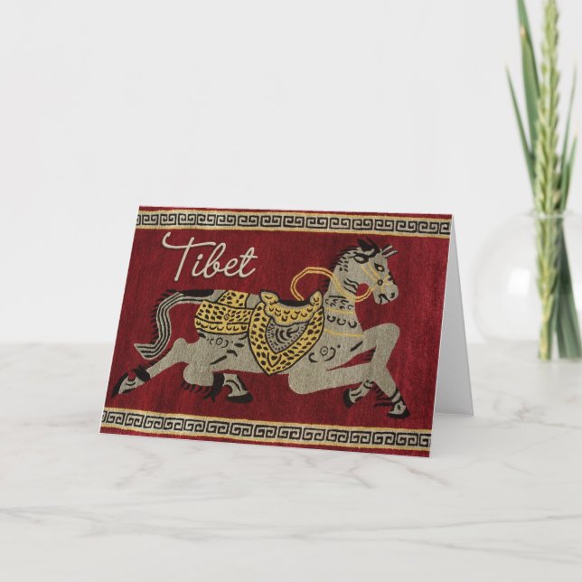 Tibet Horse Happy Card (Front)