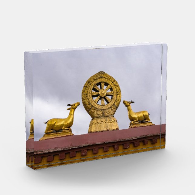 Tibet, Lhasa - Dharma wheel in Jokhang temple Photo Block (Left)